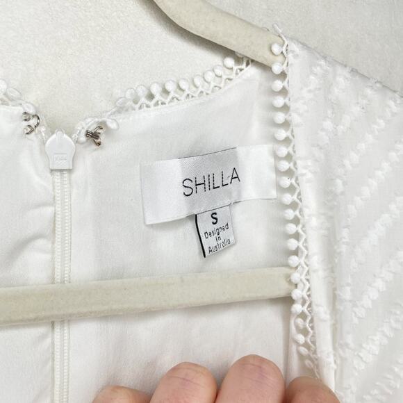 Shilla Chevron Swiss Clip Dot Short Sleeve Classy Fit and Flare Mini Dress Small - Picture 6 of 14